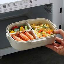 WORTHBUY 1 hộp đựng cơm trưa 3 ngăn có thể tháo rời, hộp đựng cơm Bento bằng nhựa chia ngăn di động 800ml dùng để chuẩn bị bữa ăn, dùng trong lò vi sóng, hộp đựng thực phẩm salad trái cây chịu nhiệt, thích hợp cho học sinh, người lớn sử dụng ở trường, văn phòng, cắm trại ngoài trời, dã ngoại, du lịch, trở lại trường - Nhiều màu - Xem 8