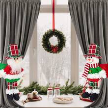 1/2 piezas Decoraciones navideñas Sujetadores de cortina con diseño de Papá Noel y muñeco de nieve, decoración del hogar y celebraciones festivas para Navidad, Halloween, Acción de Gracias