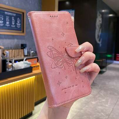 1 Set Line Butterfly Leather Protective Phone Case With Stand, High-Quality Printed Craftsmanship, Suitable For Compatible With Galaxy S10/20/21/22/23S24U/A05/A14/A24/A25/A34/A54, Compatible With Redmi Note 14/12/13 Pro, /Compatible With HONOR 70/90/400/X7/X8/X6/X9 Series