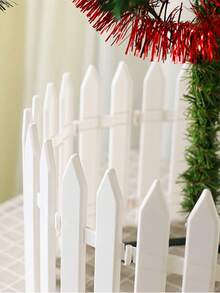 20pcs/Set 12-Inch Christmas Tree Gate, Kids & Pets Fence Barrier, Party Garden Home Decor Small White Plastic Fence Panels - Lightweight, Durable And Easy To Clean Fence For Indoor/Outdoor Garden, Flower Beds, Vegetable Patches, And Christmas Decor - Multifunctional Garden And Home Decoration, Outdoor Fencing