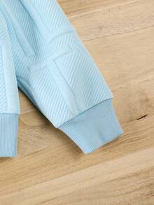 Boys' Solid Color Casual Cartoon Bear Hoodie Sweatshirt And Pants Set, Comfortable Outfit For Autumn/Winter, Suitable As A Gift