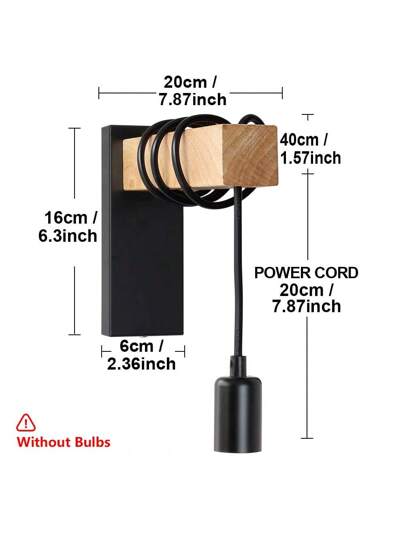Retro Wood Wand Lamp E27 Moderne Minimalist Indoor Hang Sconc Fixture Home Bedside Bedroom Lighting Stair Verlichting view 2