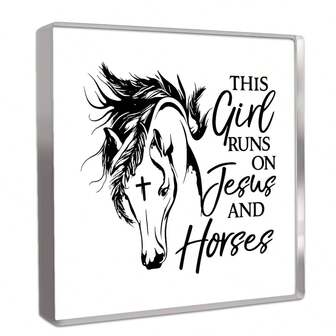 Centerpieces This Girl Runs On Jesus And Horses - Western Home Decor, Boho Room Decor, Unique Gifts For Women, Desk Decor, Room Decor Aesthetic, And Kitchen Decor