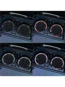 2pcs Multicolor Sparkling Car Cup Holders, Universal Vehicle Cup Holder Inserts, 2.75 Inch Rhinestone Anti-Slip Silicone Car Accessories, Fit Most Car Models - Multicolor - View 2