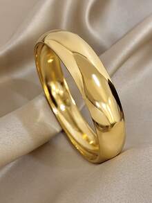 女士厚款镀金手镯，女士不锈钢手镯，女士宽手镯，日常派对首饰套装，万圣节圣诞节礼物 - 彩色 - 查看 3