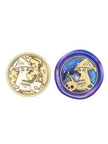 1PC Halloween Series Wax Seal - Classic Retro Design, Suitable For Envelopes/DIY Handmade Decoration Party Invitations And Gifts/Graduation Parties/Desktop Decoration Seals, Beautiful Witch, Castle And Halloween Element Patterns Brass Seal Heads