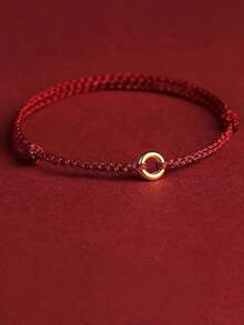 1条时尚编织幸运红绳手链，男女皆宜，情侣款，简约风格，手工制作，适合日常佩戴、派对、朋友生日礼物，多种颜色可选