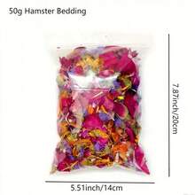 50g Mixed Dried Flowers For Hamster Bedding For /Dwarf Hamsters & Gerbils | Lab-Certified Dust-Free, 5X Absorbency Plant Fiber | For Rabbits & Chinchillas