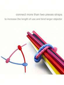 5/10/20 硅胶可重复使用线缆整理器绕线带、多功能紧固套、线缆管理袋、食物收纳袋、耳机线夹