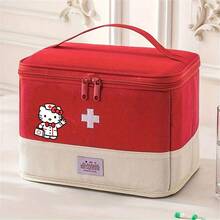 Sanrio 1 قطعة حقيبة إسعافات أولية كبيرة قابلة للطي من النايلون مقاومة للماء من سانريو هيلو كيتي - حقيبة طبية وللوقاية من الأوبئة محمولة بسحاب أحمر - حقيبة تخزين طبية للطوارئ للسفر والتخييم المنزلي - حقيبة طبية ، صندوق إسعافات أولية ، منظم للسفر ، ضروريات السفر ، معدات السفر ، حقيبة سفر للكليات والعطلات والرحلات البحرية والتخييم الصيفي والمشي لمسافات طويلة والمعدات الصيدلية