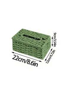 1pc Woven Tissue Box Holder, Rectangular Covered Tissue Box, Rattan Tissue Box Rack, Bohemian Style Woven Tissue Box Holder, Suitable For Bathroom, Bedroom, Shelf, Living Room, Dining Room Decor & Storage, Halloween Tissue Box Decor, Christmas Gift - Multicolor - View 16