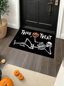 1pc Anti-Slip Halloween Doormat, Outdoor Welcome Doormat, Halloween Horror Ghost Pumpkin Skull Bat Spider Web Pattern Decorative Carpet, Halloween Doormat Carpet, Happy Halloween, Halloween Decoration, Kitchen, Bathroom, Living Room, Home Decor, Holiday Decoration Trick Or Treat Party Favor Bathroom Kitchen Decor Christmas Decor Kitchen Rug - Multicolor - View 1