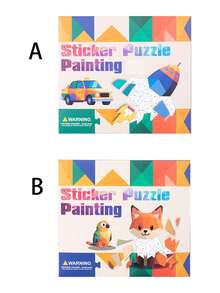 8 件 3D 几何形状拼贴动物和车辆贴纸，儿童 DIY 手工贴纸玩具，创意手工用品，男孩和女孩手工活动套件，适合作为圣诞礼物。