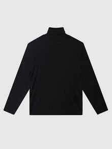 Men's Casual Ribbed Knit Turtleneck Sweater, Minimalist And Fashionable For Daily Wear, Fall