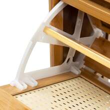 Shoe Cabinet With 2 Handmade Natural Rattan Flip Drawers, Entryway Shoe Rack Storage Organizer For Sneakers, Leather Shoes, Slippers, Free Standing Shoe Racks, 70*24*87cm/27.5*9.4*34.2in - Màu gỗ - Xem 11