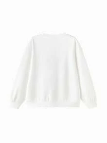 Balabala 女童连帽衫 2025 秋季新款 图案印花T恤 时尚 - 本白 - 查看 2