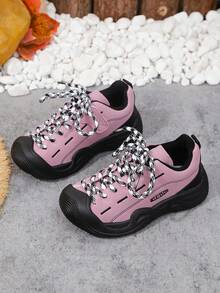 1 par de zapatillas casuales de moda ligeras con puntera de PU antideslizante, adecuadas para el otoño, unisex