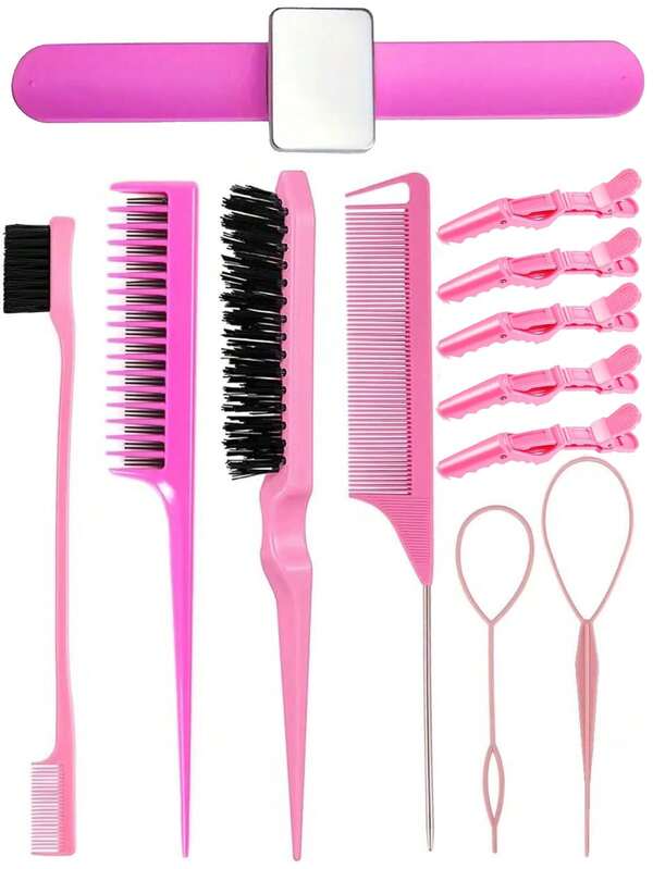 طقم أدوات تصفيف الشعر - شريط معصم مغناطيسي، فرشاة تنعيم، مشط ذيل الفأر، مشابك تقسيم، أدوات شعر للاستخدام في الصالون والمنزل