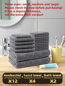 18pcs Luxury Towel Set, Made Of Super Soft And Absorbent Microfiber, Quick Drying, Lint-Free And Colorfast, Ideal For Home, Bathroom, Gym, Hotel, Spa, Travel, Autumn, Halloween, Christmas Decoration - Multicolor - View 18