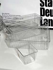 4 Pieces/Set, 87 Pieces/Set, 16 Pieces/Set, 25 Pieces/Set Transparent Pet Desktop Storage Box With Multi-Function Drawer, Kitchen Cosmetic Storage Box For Classifying Daily Items, Decorations, Fall Decorations, Party Decorations, Room Decorations, Home Decorations, Bedroom Decorations, Home Necessities, Must-Have For Back To School Season - Clear - View 9