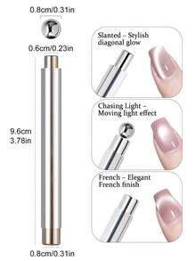 强力磁性钢珠美甲磁棒套装，长铝柄双头磁性美甲笔，磁性猫眼指甲油凝胶美甲工具