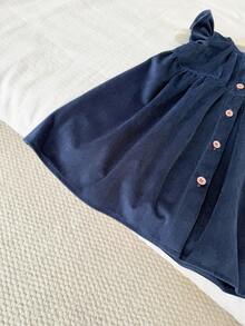 2 Pieces Girls Spring/Autumn Dress Set, Children's Fashionable Embroidered Shirt With Ruffled Vest & Long Sleeve Dress, Princess Style