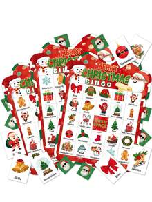 Christmas Bingo Game, 24/30 Players Christmas Bingo Cards For Adults Christmas Party Game For Family Large Group Winter Holiday Party Favor Bingo