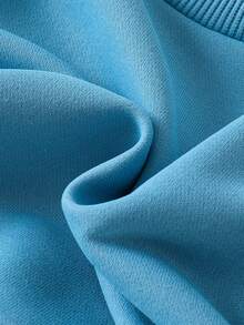 Toddler Boys' Casual Letter Print Crew Neck Long Sleeve Top And Solid Color Pants Set, Autumn/Winter - Blue - View 8