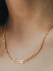 定制不锈钢NK链项链，男女皆宜，适合万圣节装饰、圣诞节礼物、时尚首饰、个性化姓名吊坠项链、嘻哈首饰、金银链项链、定制姓名项链、生日派对礼物、送给朋友、情侣的理想礼物、新年魅力之选