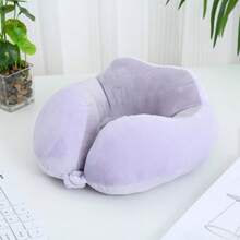 New Solid Color Camel Hump Pattern Cotton Pillow, Portable Neck Pillow Suitable For Outdoor Travel, Office Nap, With Magnetic Storage Function U-Shaped Fabric Pillow - Multicolor - View 10
