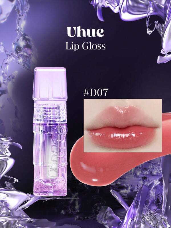 Uhue D07 Lip Gloss, Glass-Like Shine, High Gloss, Rich Color, Nourishing Moisture, Lightweight Pigment, Smooth Application, Long-Lasting Hydration, Comfortable Wear, Great Gift, 3ml/0.1 Fl Oz