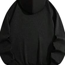 Hoodies For Men Romwe  Men's Hoodies, Hooded Design, Making Money Is Not A Friend's Print, 360g Fabric,  Pockets And Adjustable Drawstring Hood Perimeter, Knitted Fabric, Autumn And Winter Warm Hoodies, Long Sleeves, Machine Washable, All Season Comfortable And Casual Clothing, Plus Size Men's Hoodies, Zippered Hoodies, Men's Hoodies, Ladies' Hoodies, Fun Men's Hoodies, Clothing Essentials, Casual Wear, Pattern Printed Hoodies, Personalized Design, Soft Material, Breathable Fabric, Zippered Hoodies - Black - View 3