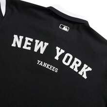 MLB Męskie i damskie koszulki polo z krótkim rękawem, uniwersyteckie koszulki polo z odkrytym dekoltem, koszulki codzienne, koszulki sportowe z klapami 3APQV0353-50BKS