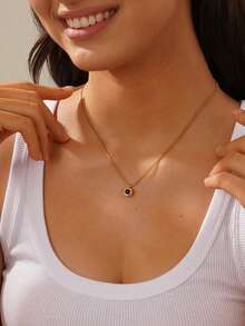 Customized Box Chain Projection Necklace, Customized Colorful Photo Projection Necklace, Stainless Steel Photo Projection Clavicle Chain For Women, Memorial Photo Necklace, Valentine's Day Customized Gift, Gift For Girlfriend, Best Friend, Bridesmaid - Box Chain Necklace - View 6