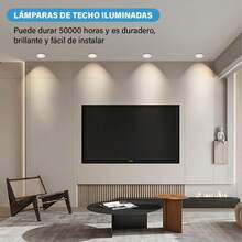 LUCASA Lámparas de empotrar plafón 20W, luz LED ajustable techo 6500K luz blanca fría, iluminación de alta eficiencia, fácil instalación, bajo consumo energético, ideal para oficinas, hogares y comercios, diseño moderno, materiales duraderos - 15 W - Ver 7