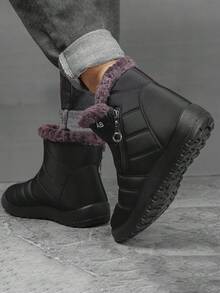 Men's Winter Casual Shoes, Men's Soft Boots, Men's Snow Boots - Black - View 4