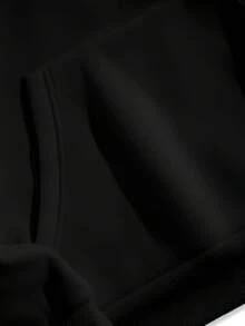 Sudadera con capucha negra para hombres de peso pesado con patrón 'BLACK' de flecha roja llamativa - ajuste suelto ultra-delgado, tela no elástica, capucha con cordón, bolsillo delantero, ropa casual de invierno para todas las estaciones, sudadera de moda urbana para hombres - Negro - Ver 4