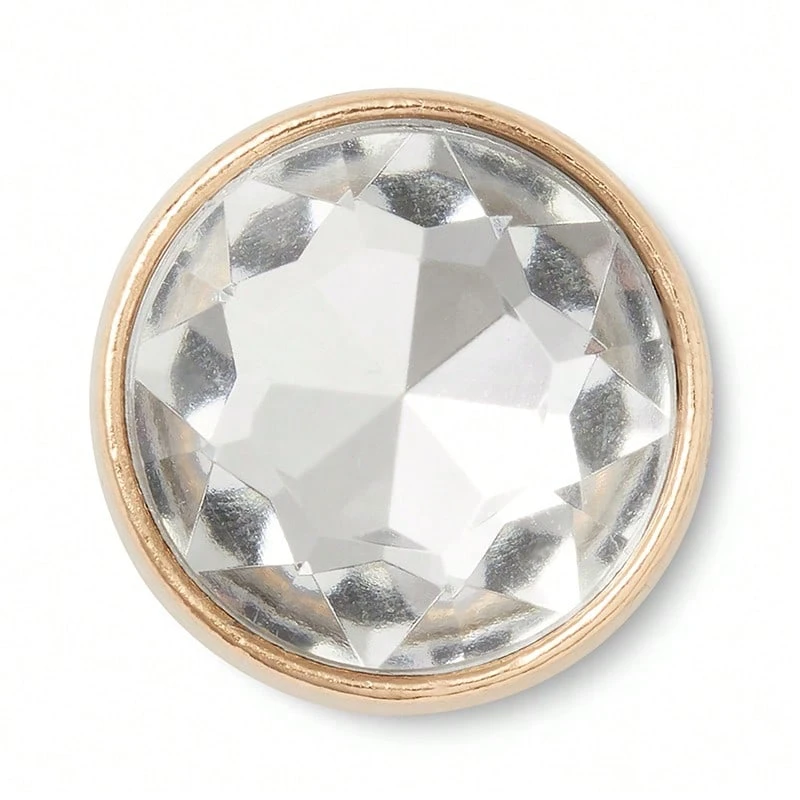 Crocs Zhibixing Accessories Decorative Perforated Shoes, Exquisite Texture, Unique Shoe Flowers, Shoe Buckles, Transparent Stones - Silver - View 1