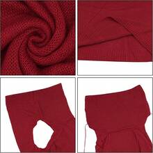 Women Knitted Hoodie Sweater Vest Sleeveless Hollow Out Hooded Crop Top Streetwear Rave Oufit - 紅色 - 查看 7
