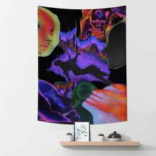 1pc Phantom Body Art Print Tapestry, Wall Decor, Ins Style, Polyester Hanging Tapestry For Living Room, Bedroom, Office, Dorm, Home Decor, Party, Rectangular Kitchen Wall Hanging Cloth With Drape, Comes With 3 Wall Nails And 2 Clips