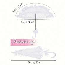 1 Elegant Vintage Lace Prop Umbrella, Aluminum Frame And 100% Polyester Fabric, Suitable For Bridesmaids, Weddings, 1920s Themed Parties, Photography Props, Photo Essentials, Classic Circular Design, Exquisite Lace Patterns, Durable Polyester Material - Hand Washable Only, Spring Summer Picks, Brides Maid Gifts, Room, Bedroom Decor, Bedroom Decor, Beach, Travel, For Men, For Women, Vacation - Multicolor - View 8