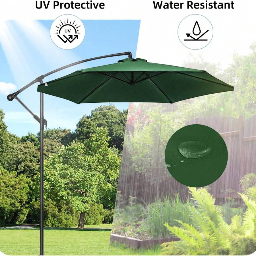 مظلة حديقة خارجية 3م 6/8 أضلاع، غطاء مظلة موز، غطاء مظلة واقية من الشمس، غطاء مظلة أثاث، سطح استبدال متعدد الألوان مقاوم للماء (الغطاء فقط)، سهل التنظيف، مناسبة للشاطئ والشرفة والخارج والمتجر