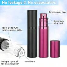 Refillable Perfume Atomizer Travel Bottle 2 - Pack 5ml Leakproof Luxury Travel Perfume Refillable Bottle, Portable Fragrance Atomiser Silver Gold - Đen và đỏ hồng - Xem 3