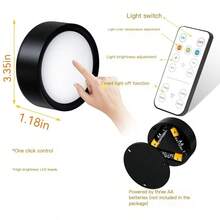 3 件装 LED 电池供电磁性绘画灯，无线家居墙壁装饰，带遥控器 - 黑色 - 查看 9