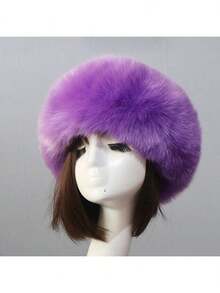 1pc Faux Fur Headband + 2pcs Faux Fur Arm Warmers Valentines Gift - Purple-296 - View 3
