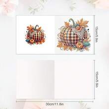 6-Pack Autumn Pumpkin Art Greeting Cards With Envelopes – 5D Painting Kits Adults, Fall Thanksgiving Greeting Card Set, Kits, Handmade Holiday Cards - Bí ngô mùa thu - Xem 11