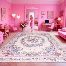 Modern Abstract Rug, Large Mat, Contemporary Decorative Rugs For Living Room, Series Bedroom Interior, Entrance Dining Room Office Throwing Mat Floor Washable - Butterfly Pink - View 2