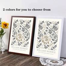 3 Pieces Of William Morris Floral Canvas Wall Art Set, Beige Retro Decoration, Optional Wooden Frame Retro Poster, Suitable For Living Room, Bedroom, Home Office - Neutral Home Decoration Gift - Multicolor - View 6