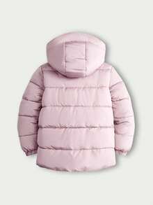 SOLOCOTE 女孩可爱冬季连帽棉衣，带口袋，温暖舒适，适合休闲外出，圣诞礼物 - 粉色 - 查看 6