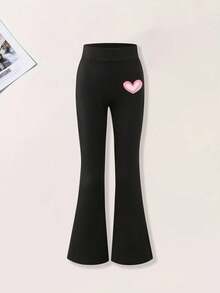 2pcs/Set Teen Girl Butterfly Print Short Sleeve T-Shirt And Flare Pants Outfit, Spring/Summer - Black - View 6